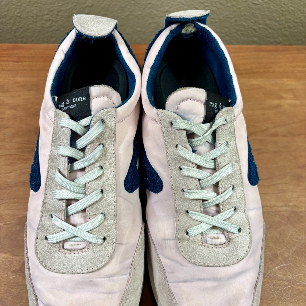 Rag & Bone NY Retro Runner Lace Up Sneakers Pink & Blue Suede, Womens size 41 - Picture 5 of 15